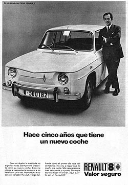 Renault 8 en la publicidad de 1969