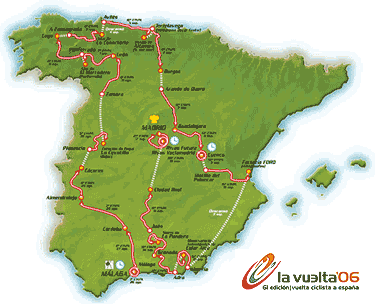 Mapa de la Vuelta Ciclista a España 2006