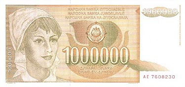 1.000.000 dinares de 1989