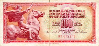 100 dinares de 1965