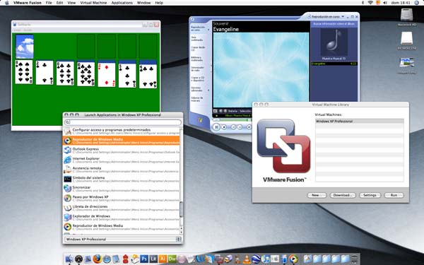 Captura de VMWare Fusion en el Mac