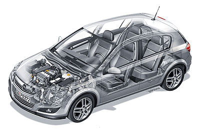 Ilustración técnica del Opel Astra